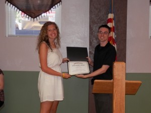 Kaytlyn Tackett accepting 2012 NACC Scholarship award